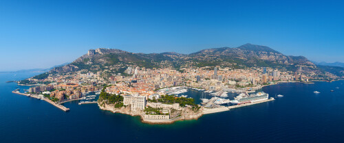 Bird's Eye Panorama over the Principality of Monaco by Crevisio